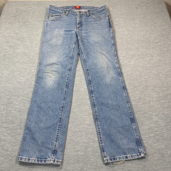 Wrangler Slim Fit Jeans Men 31x30 Blue Denim Straight Leg 36MWZDS Cowboy Cut - Picture 1 of 11